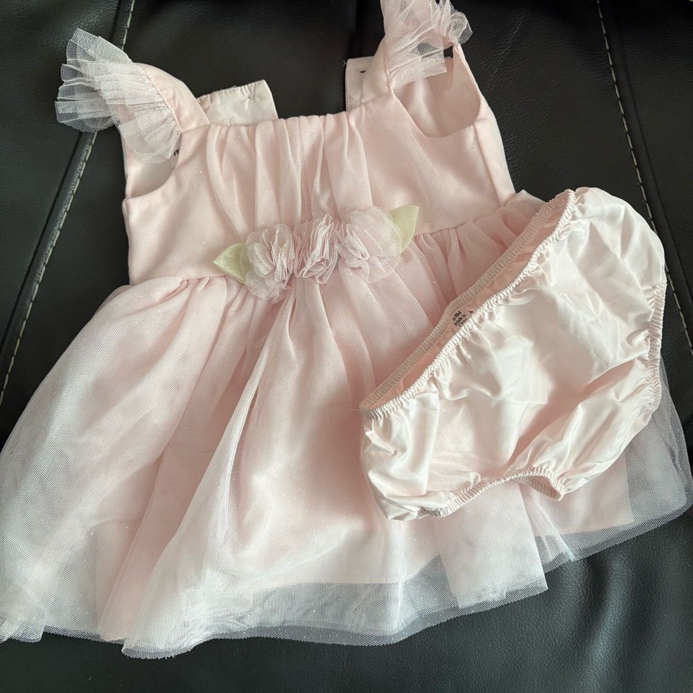 Mia & Mimi Pink Sparkly Tulle Dress and Bummie